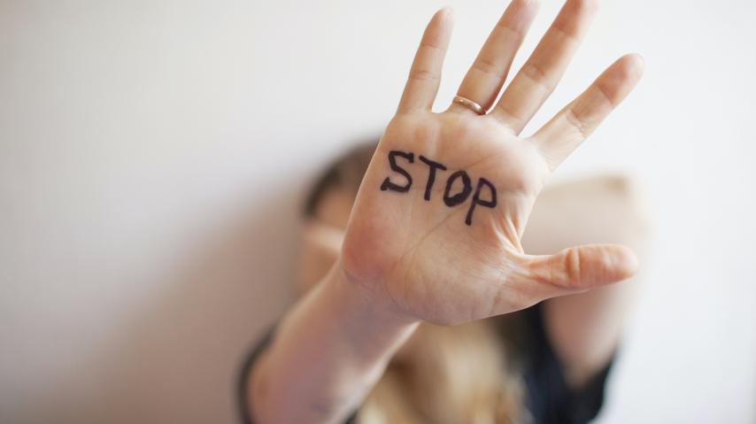 MAIN DISANT STOP VIOLENCES FEMMES HANDICAP